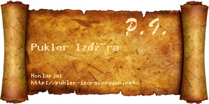 Pukler Izóra névjegykártya